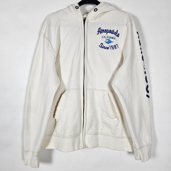 Aeropostale Other - Aeropostale Aero Y2K California Mens 2XL Long Sleeve Full Zip White Hoodie